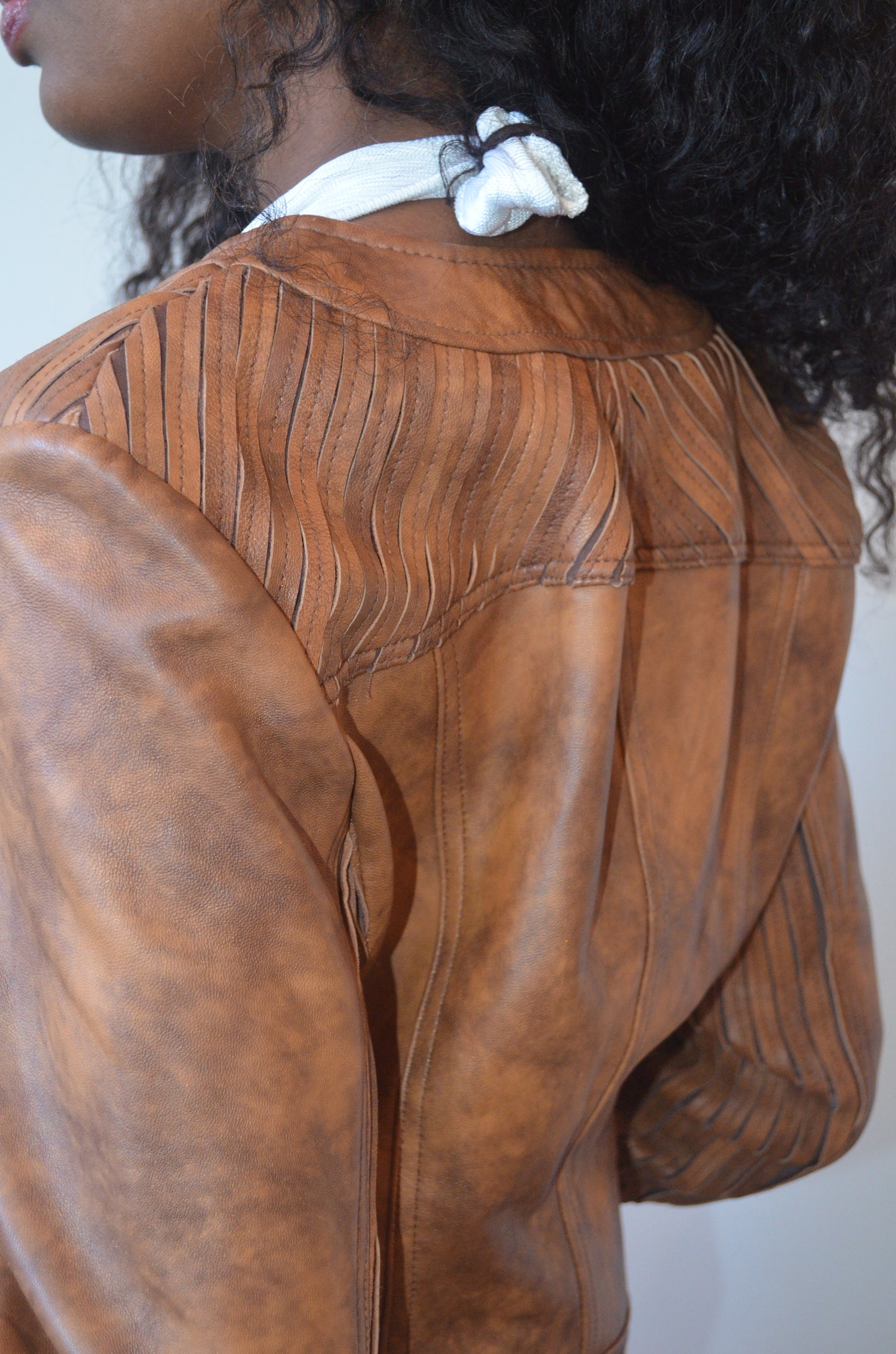 Distressed Brown Leather Jacket